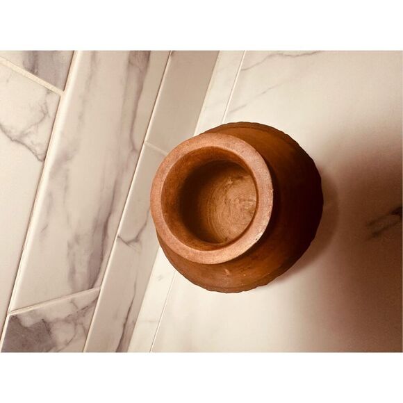 Vintage Hand Engraved Wooden Urn Vase Made in Thailand - Picture 6 of 7